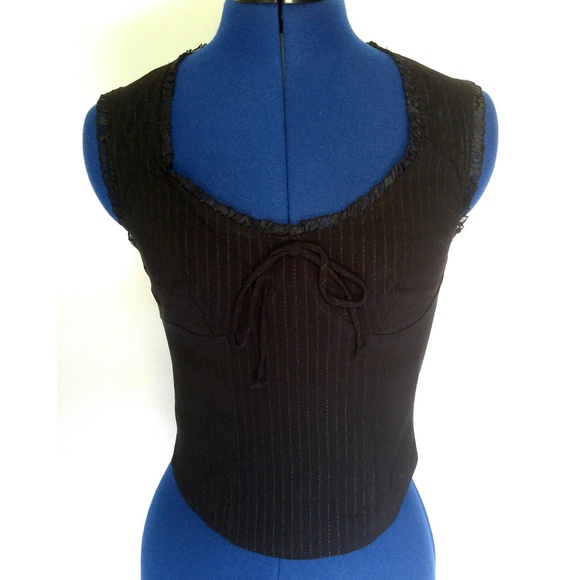 Sirens Tops - Womens Sirens Pinstripe Corset Top Size Medium
